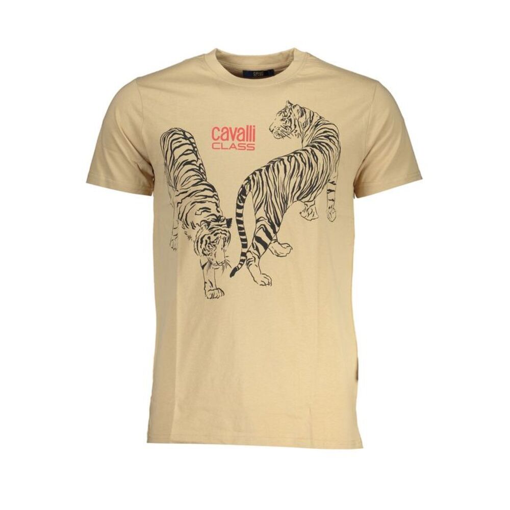 Cavalli Class Beige Cotton Men Men's T-Shirt